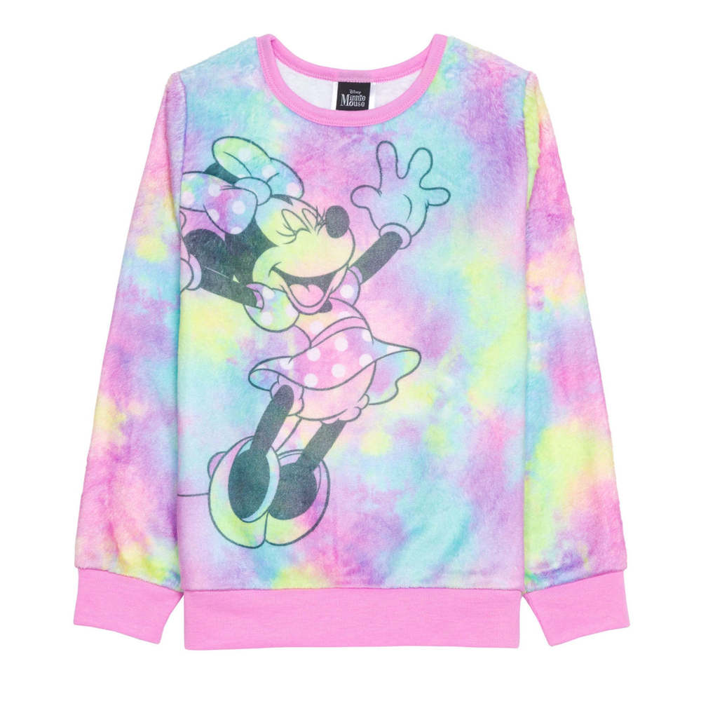 Minnie Yay Big Girls Pullover Sweatshirt - Multicolor, Size Large